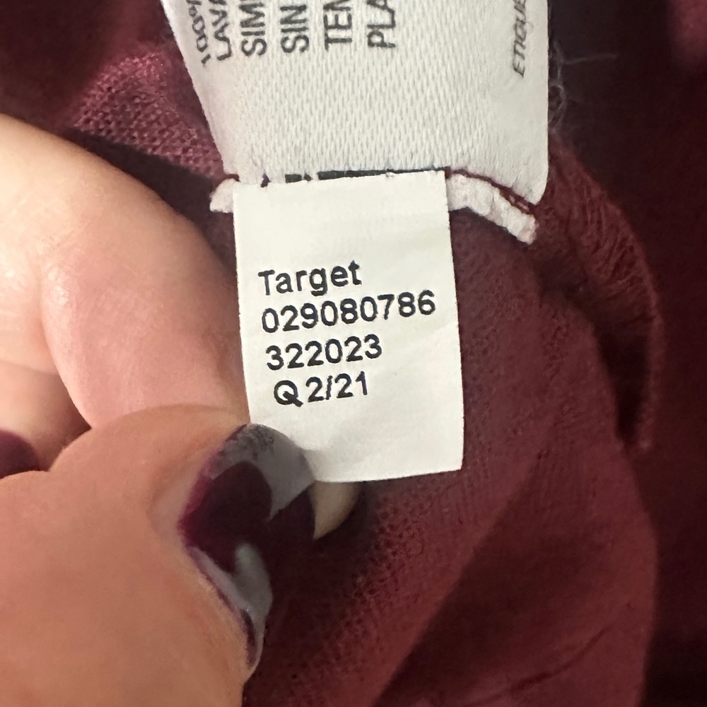 The Nines by HATCH 3/4 Sleeve Button-Front‎ Maternity Jumpsuit Wine Red Sz Small - Picture 11 of 12